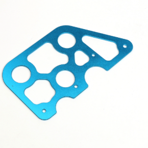 Blue anodized laser cutting part